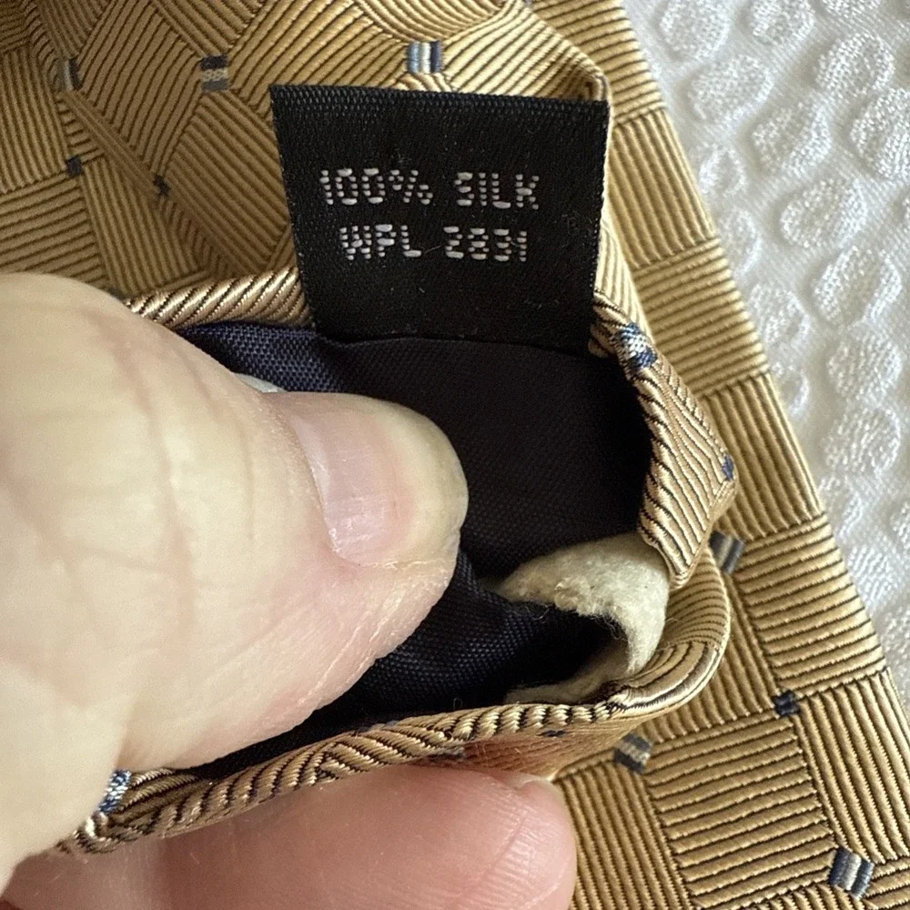 Fumagalli's Gold With Blue 100% Silk Men's Neck Tie B9